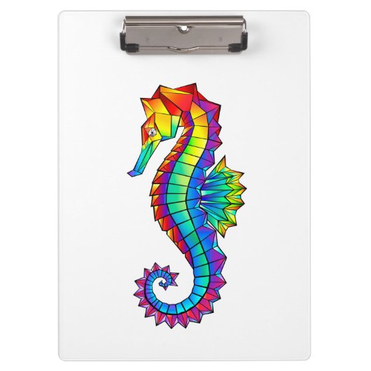 Rainbow Polygonal Seahorse Klembord (Voorkant)