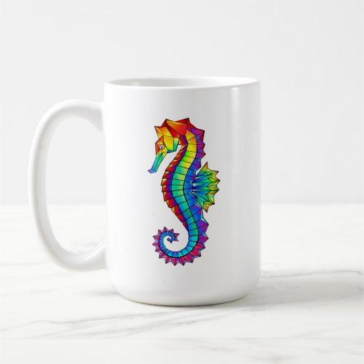 Rainbow Polygonal Seahorse Koffiemok (Links)