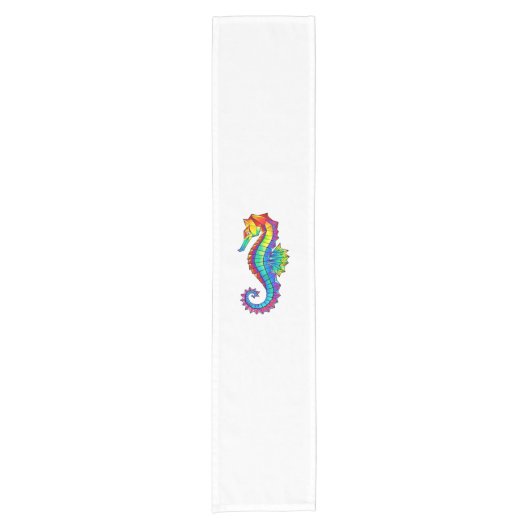 Rainbow Polygonal Seahorse Korte Tafelloper (Voorkant)