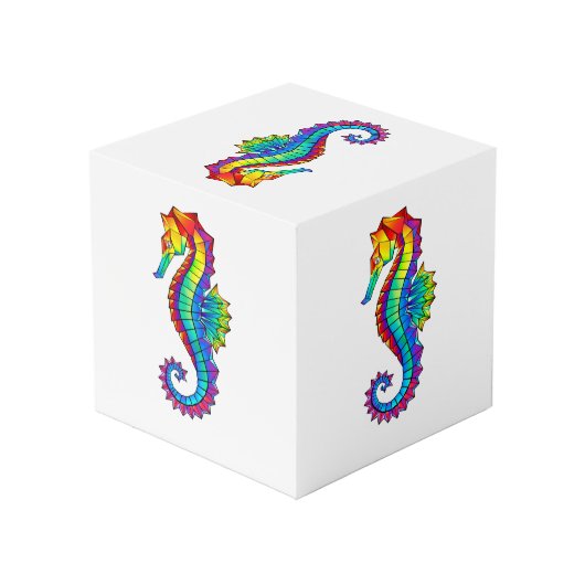 Rainbow Polygonal Seahorse Kubus (Achter hoekig)