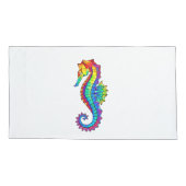 Rainbow Polygonal Seahorse Kussensloop (Achterkant)