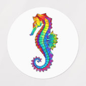 Rainbow Polygonal Seahorse Labels (Design 1)