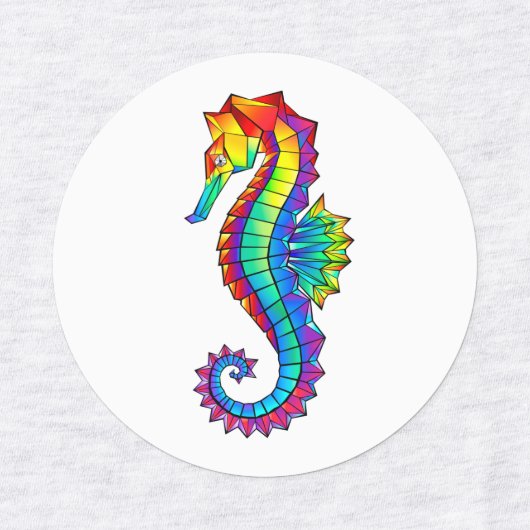 Rainbow Polygonal Seahorse Labels (Design 1)