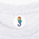 Rainbow Polygonal Seahorse Labels (Aangebracht)