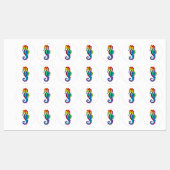 Rainbow Polygonal Seahorse Labels (Vel)