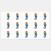 Rainbow Polygonal Seahorse Labels (Vel)