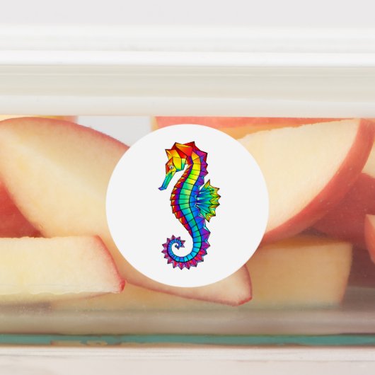 Rainbow Polygonal Seahorse Labels (Aangebracht)