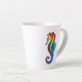 Rainbow Polygonal Seahorse Latte Mok (Rechterhoek)