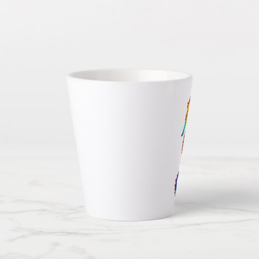 Rainbow Polygonal Seahorse Latte Mok (Voorkant)