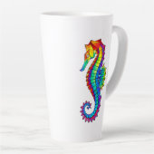 Rainbow Polygonal Seahorse Latte Mok (Rechterhoek)