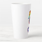Rainbow Polygonal Seahorse Latte Mok (Voorkant)