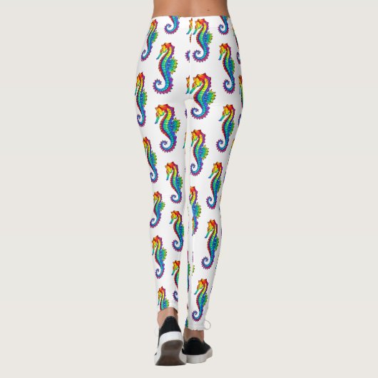 Rainbow Polygonal Seahorse Leggings (Achterkant)