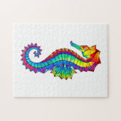 Rainbow Polygonal Seahorse Legpuzzel (Horizontaal)