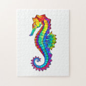 Rainbow Polygonal Seahorse Legpuzzel (Verticaal)