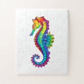 Rainbow Polygonal Seahorse Legpuzzel (Verticaal)