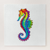 Rainbow Polygonal Seahorse Legpuzzel (Verticaal)