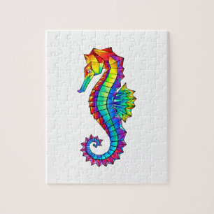Rainbow Polygonal Seahorse Legpuzzel