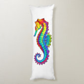 Rainbow Polygonal Seahorse Lichaamskussen (Achterkant (Verticaal))