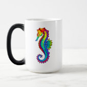 Rainbow Polygonal Seahorse Magische Mok (Links)