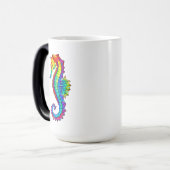 Rainbow Polygonal Seahorse Magische Mok (Voorkant links)