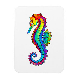 Rainbow Polygonal Seahorse Magneet