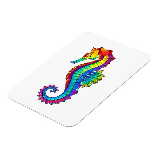 Rainbow Polygonal Seahorse Magneet (Linkerzijde)