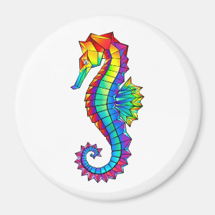 Rainbow Polygonal Seahorse Magneet