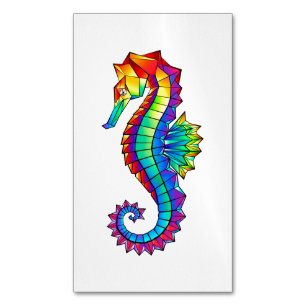 Rainbow Polygonal Seahorse Magnetisch Visitekaartje