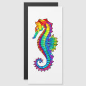 Rainbow Polygonal Seahorse Magnetische Uitnodiging (Voorkant / Achterkant)