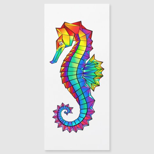 Rainbow Polygonal Seahorse Magnetische Uitnodiging (Voorkant)