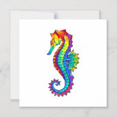 Rainbow Polygonal Seahorse Magnetische Uitnodiging (Voorkant)
