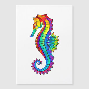 Rainbow Polygonal Seahorse Magnetische Uitnodiging