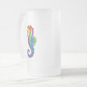 Rainbow Polygonal Seahorse Matglas Bierpul (Voorkant links)