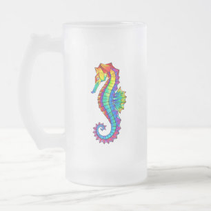 Rainbow Polygonal Seahorse Matglas Bierpul