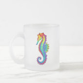 Rainbow Polygonal Seahorse Matglas Koffiemok (Links)