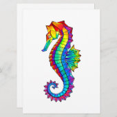 Rainbow Polygonal Seahorse Menu (Voorkant / Achterkant)