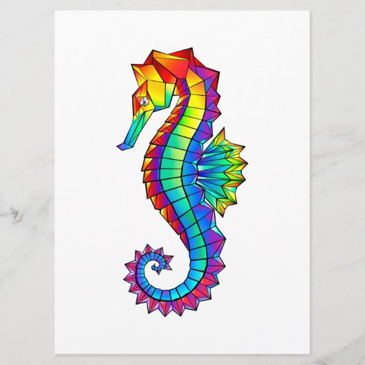 Rainbow Polygonal Seahorse Menu (Voorkant)