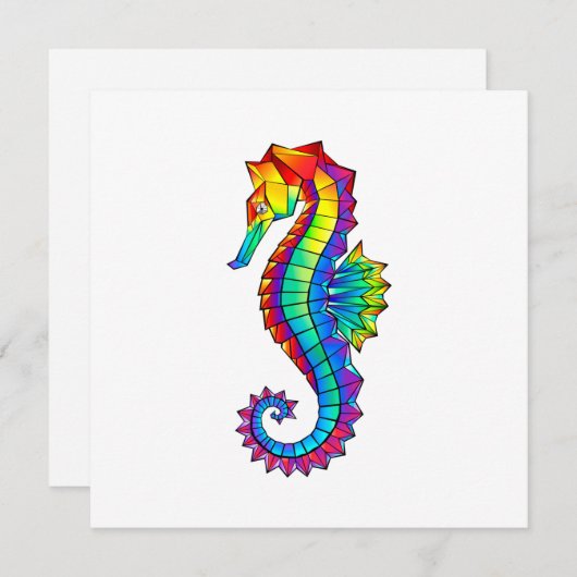 Rainbow Polygonal Seahorse Menu (Voorkant / Achterkant)