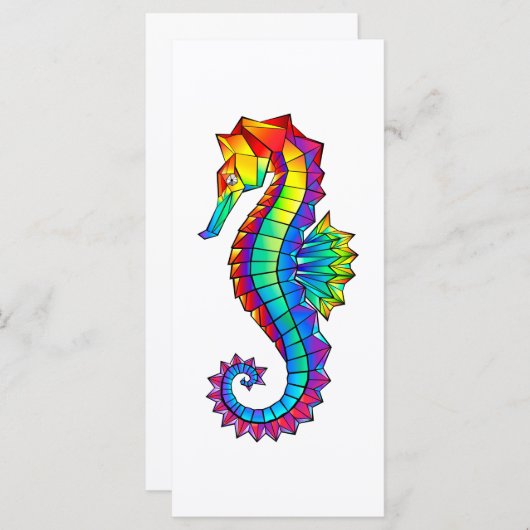 Rainbow Polygonal Seahorse Menu (Voorkant / Achterkant)