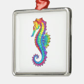 Rainbow Polygonal Seahorse Metalen Ornament (Links)
