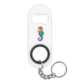 Rainbow Polygonal Seahorse Mini Flessenopener (Achterkant)