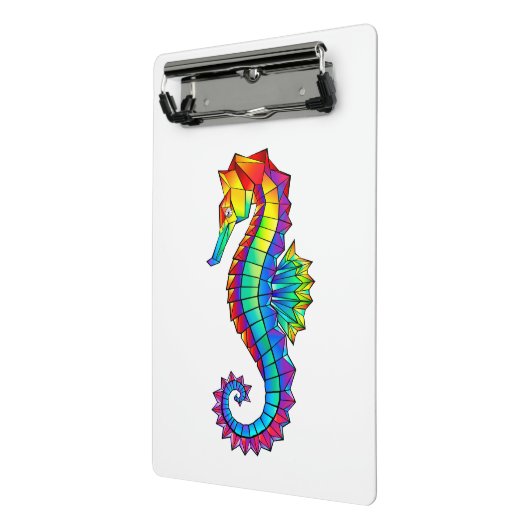 Rainbow Polygonal Seahorse Mini Klembord (Angled2)