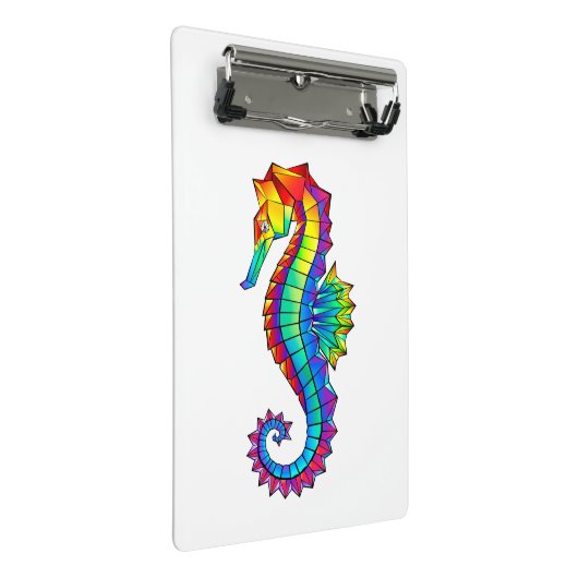 Rainbow Polygonal Seahorse Mini Klembord (Schuin)