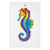 Rainbow Polygonal Seahorse Mini Klembord (Achterkant)