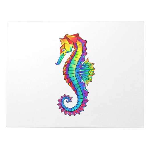 Rainbow Polygonal Seahorse Notitieblok (Voorkant)