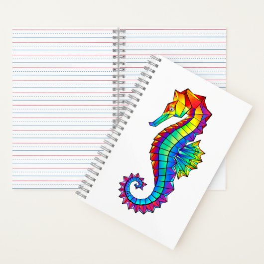 Rainbow Polygonal Seahorse Notitieboek (Binnen)