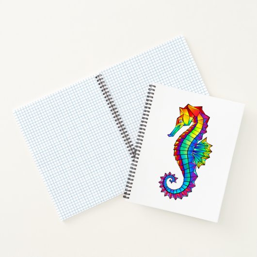 Rainbow Polygonal Seahorse Notitieboek (Binnen)
