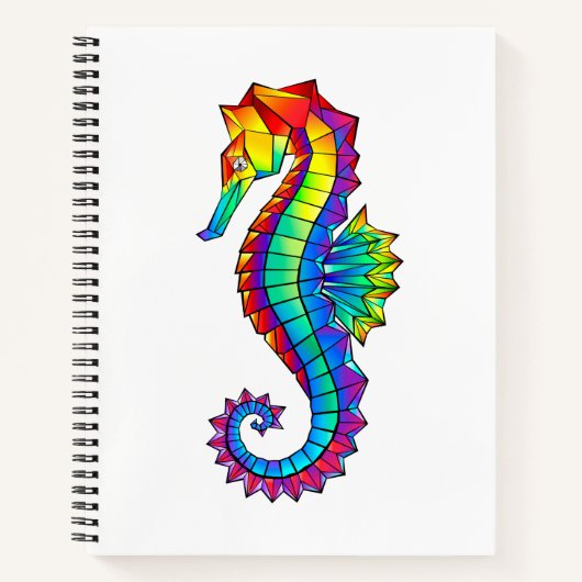 Rainbow Polygonal Seahorse Notitieboek (Voorkant)