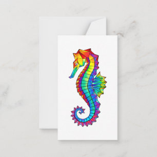 Rainbow Polygonal Seahorse Notitiekaartje