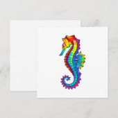 Rainbow Polygonal Seahorse Notitiekaartje (Voorkant / Achterkant)
